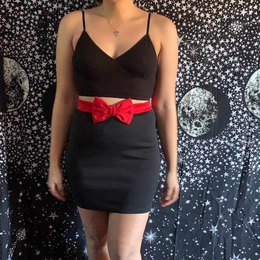 Black Skirt with Red Bow